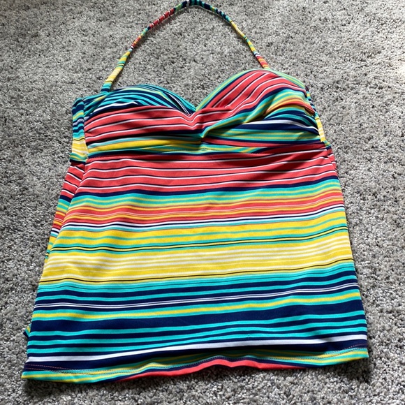 jcpenney Swim Jcp Womens Swim Tank Tankini Top Halter Striped S
